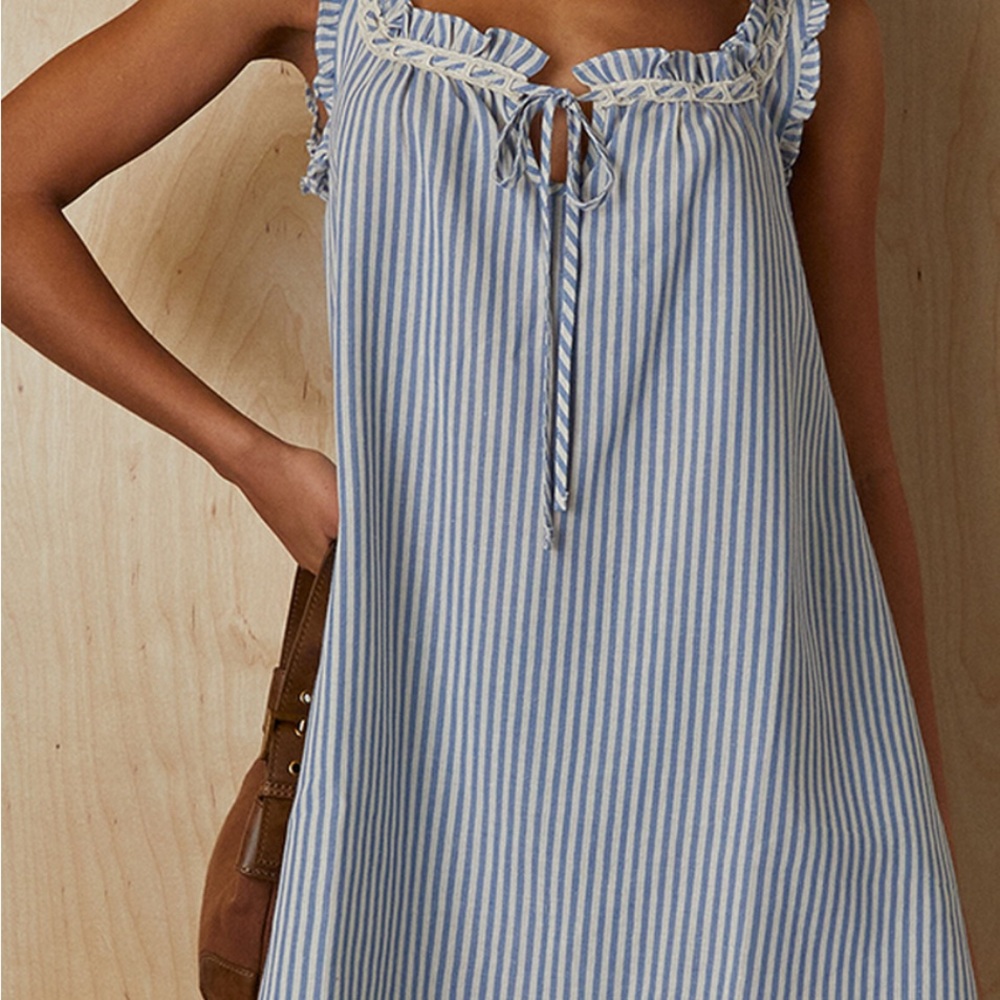 PacSun Blue and White Striped Mini Dress